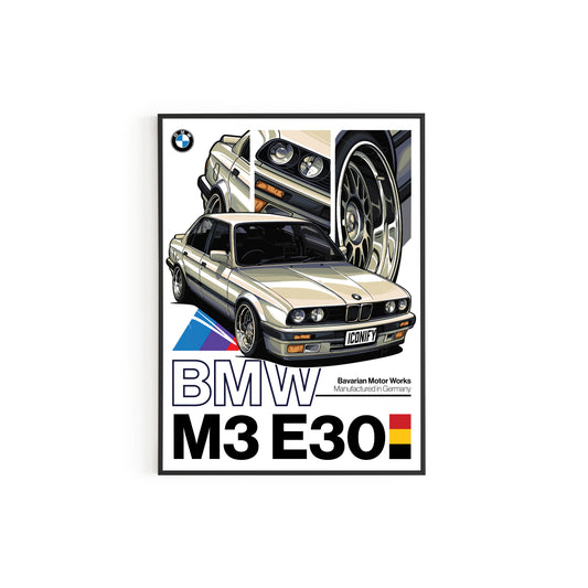 BMW M3 E30 Poster