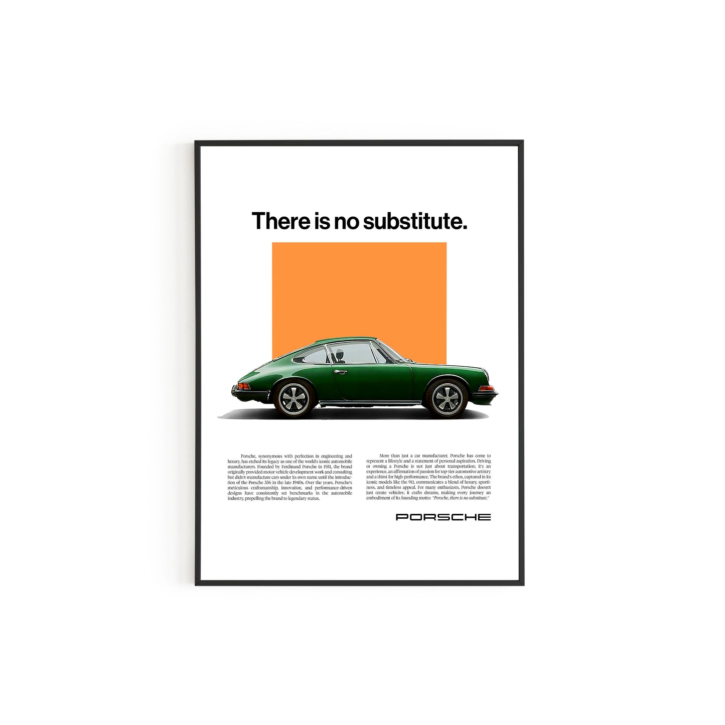 Porsche 'No Substitute' Poster