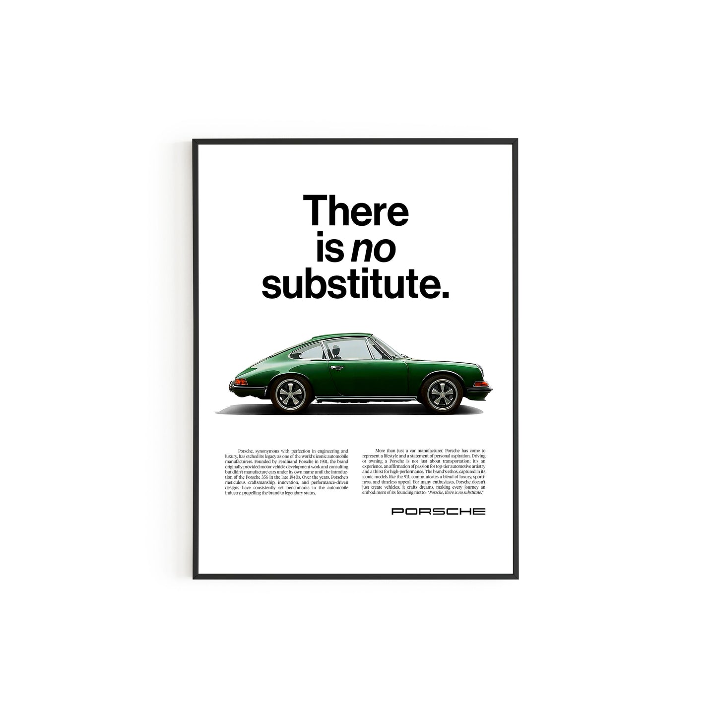 Porsche 'No Substitute' Poster